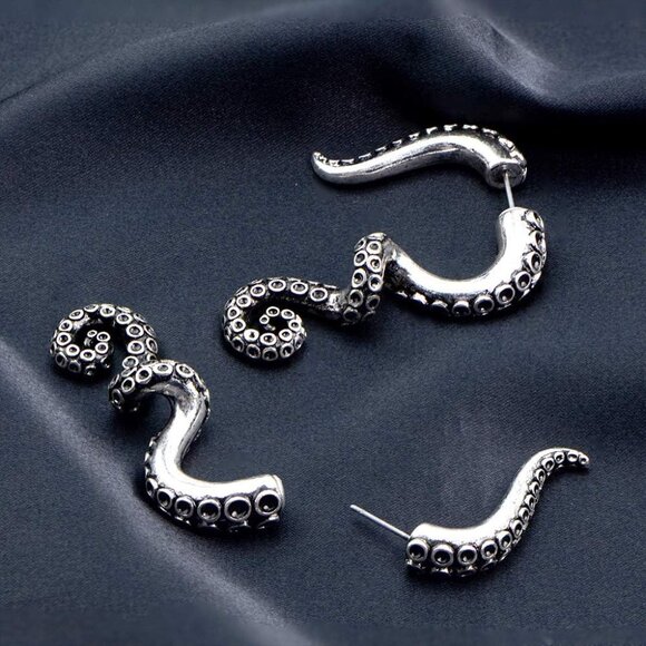 Fake Lobe Earrings 18G Silver Spiral Tapers Body Piercing Jewelry 2PCS - Picture 5 of 9